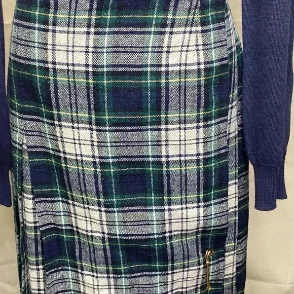Vintage Women’s Pleated Plaid Wrap Around Skirt 100% Wool Size 8 Non Branded - Picture 9 of 10